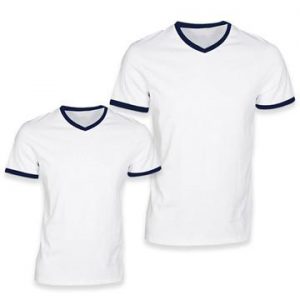 T-Shirt Dama Cuello V Manga Contraste | THV-D