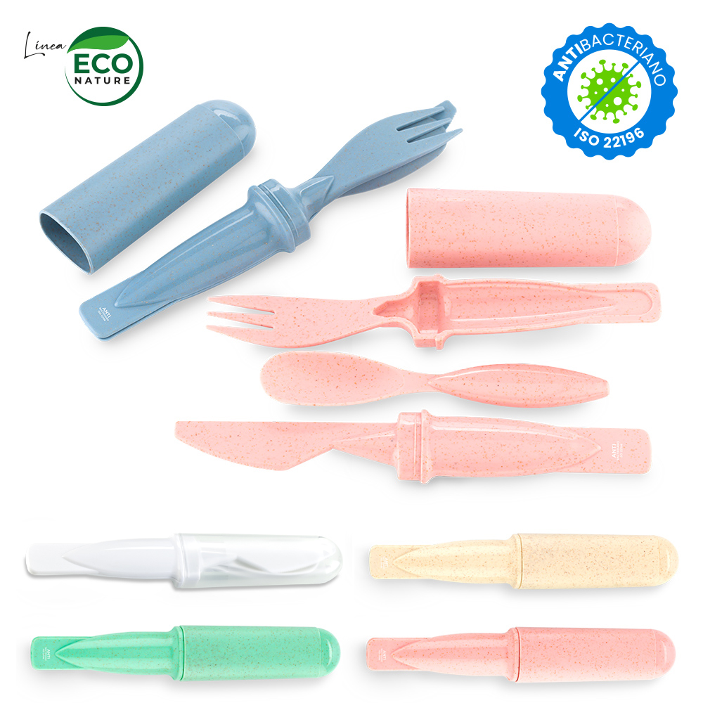 Set De Cubiertos Eco - Material Antibacteriano | HO-174-2