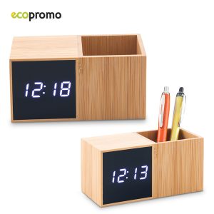 Reloj Con Portaboligrafo Bamboo | RE-197
